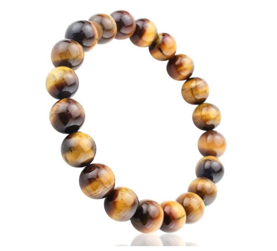 Adabele Real Natural Golden Yellow Tiger's Eye Bracelet 8 inch Stretch Gemstone Beaded Bracelet Chakra Healing Crystal Stone Jewelry Energy Quartz Rock GB8-C26
