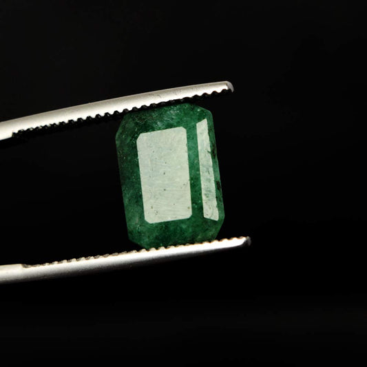 GEMHUB Loose Gemstones For Jewelry Making 4.80 Carat Emerald Cut Natural Green Emerald Natural Gemstones for Jewelry Pendants