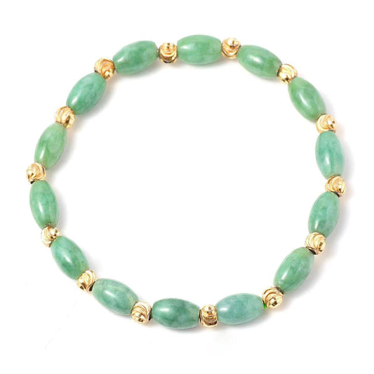 HL1971 Natural Jade Beaded Elastic Bracelet Gradient Green Jade Bead Ladies Bracelet, Suitable for Christmas, Thanksgiving