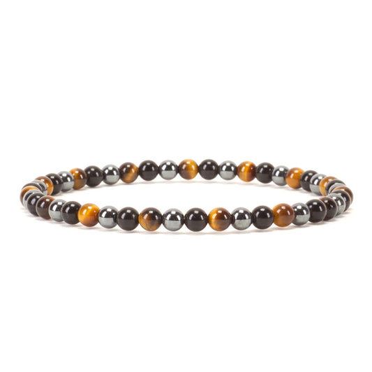 Cherry Tree Collection - Small, Medium, Large Sizes - Gemstone Beaded Bracelets For Women and Men - 4mm Round Beads (Triple Protection - Medium)