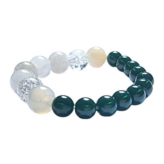 Handmade Jewelry: Crystal Bracelets for Women with Natural Gemstones - Boho Gifts by IMEL Studio (Forest Snowflake Harmony for healing and tranquility)
