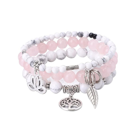 UEUC Tree of Life Yoga Healing Stone Bracelets,Multilayer Lotus Chakra Stone Reiki Bracelet Sets,Anxiety Crystal Natural Stone,for Women Stress Relief(#178)