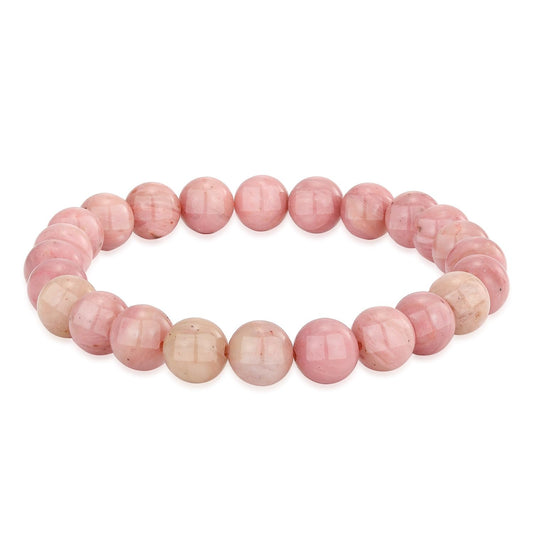 Crystal Vibe Rhodochrosite Crystal Bracelet for Love and Balance - 8mm Beaded Bracelet for Emotional Healing, Trust & Positivity - Crystal Jewelry Gifts for Women Men - Adjustable Size