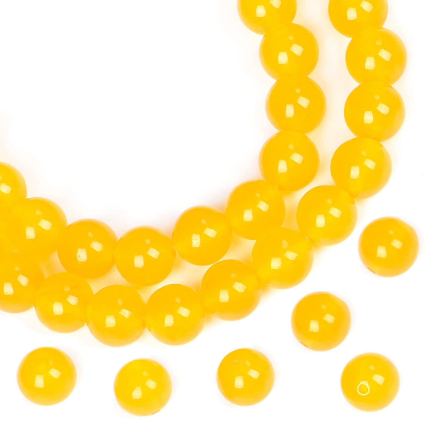 AD Beads Natural Gemstone Round Loose Beads 15" for Bracelet Necklace Earrings Jwelery Making Crafts DIY (4mm, Yellow Jade)