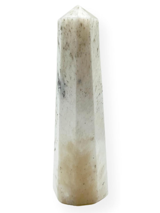 WholesaleGemShop 3 Inch Gemstones SCOLECITE Obelisk Tower Jumbo Facet Aura Rock Crystal Natural Polished Earth Wand Spirit