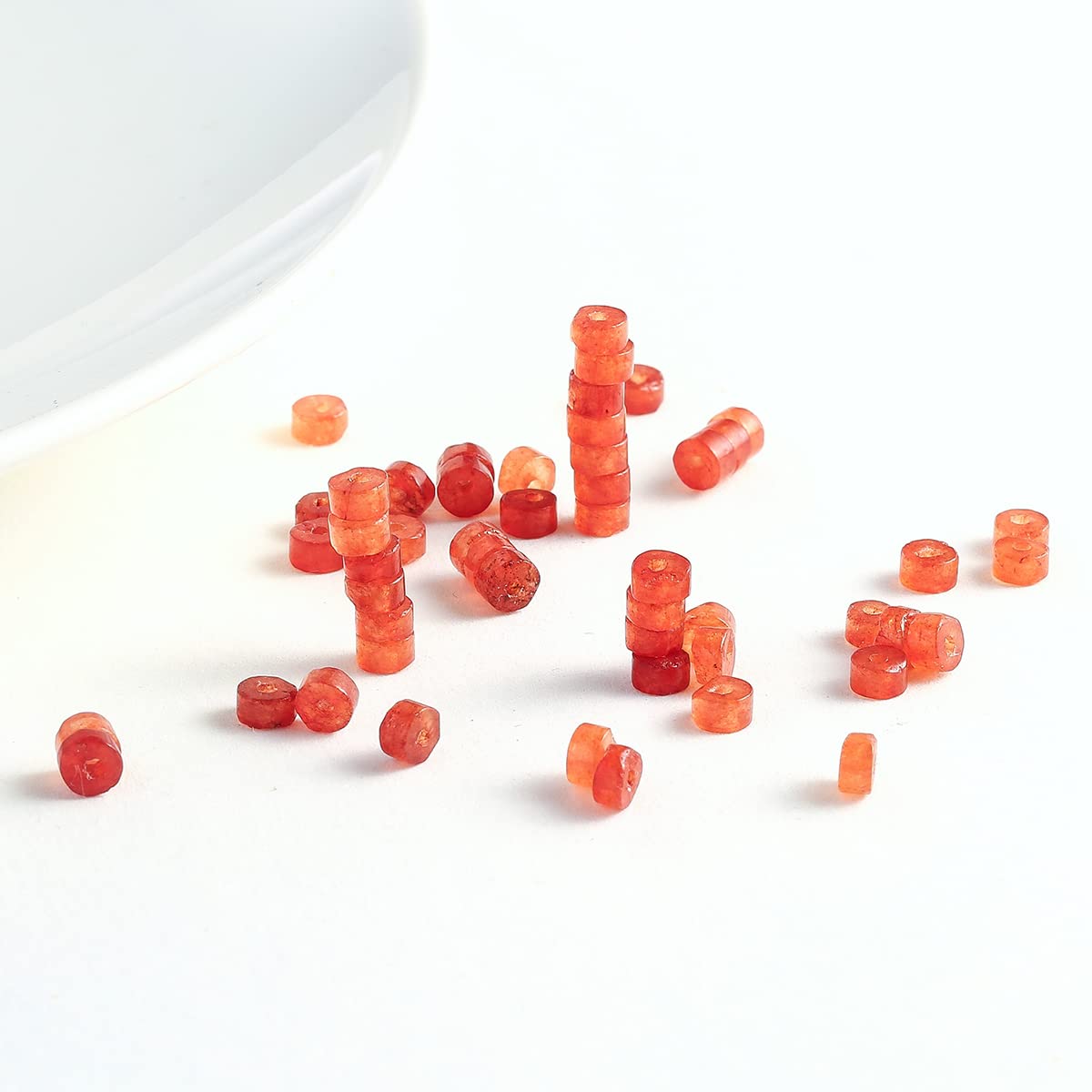 Natural Red Agate Stone Spacer Beads 4x2mm 38cm/str Flat Round Loose Semi Gemstone Caps for Making Bracelets Necklace