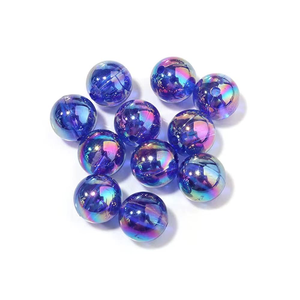 300 Pcs 8mm Acrylic Round Beads AB Colors Round Spacer Beads for Earring Bracelet Necklace Key Chains Jewelry DIY Craft Making(Royal Blue AB)
