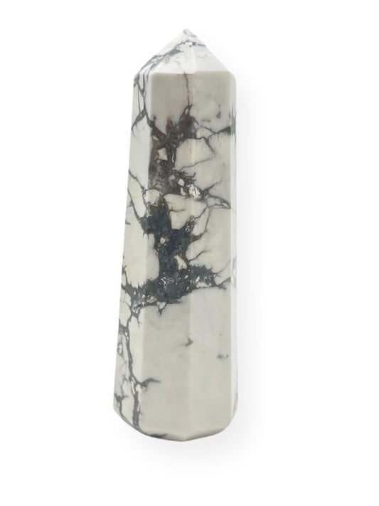 WholesaleGemShop 3 Inch Gemstones HOWLITE Obelisk Tower Jumbo Facet Aura Rock Crystal Natural Polished Earth Wand Spirit