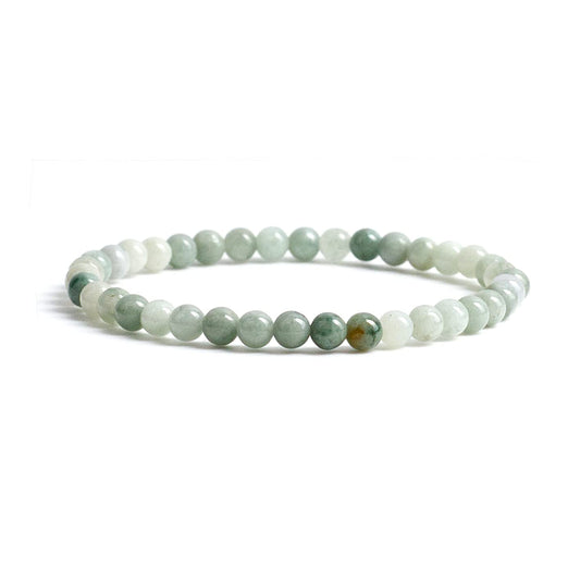 Cherry Tree Collection - Small, Medium, Large Sizes - Gemstone Beaded Bracelets For Women and Men - 4mm Round Beads (Burma Jade, Medium)
