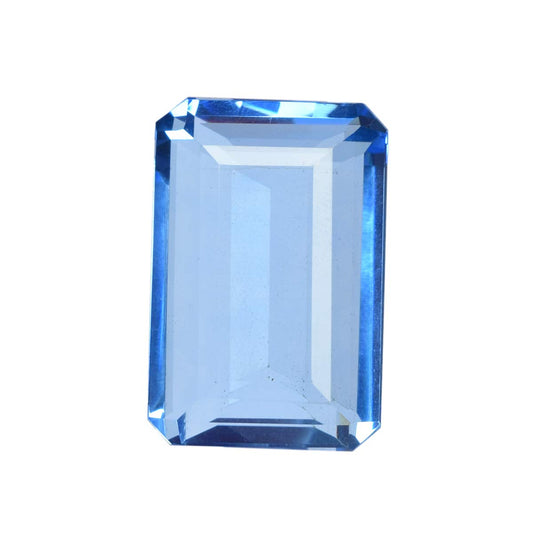 GEMHUB Gemstones For Jewelry Making 105.75 Carats Brazilian Blue Topaz Emerald Shape Loose Gemstone Crystals
