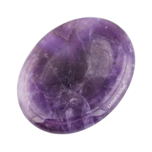 Amethyst - Rubbing Natural Thumb Worry Stone - Hold in Your Hand for Relaxation or Anxiety Relief - Enhance Meditation, Aid in Healing the Mind, Body and Spirit