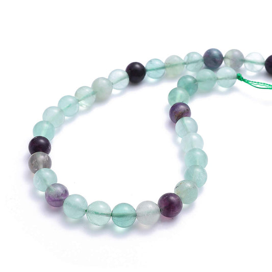 BEADIA Natural Fluorite Stone Round Loose Semi Gemstone Beads for Jewelry Making 4MM 89PCS