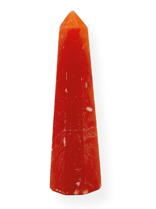 WholesaleGemShop 3 Inch (70 mm) Gemstones Orange Selenite Obelisk Tower Jumbo Facet Aura Rock Crystal Natural Polished Earth Wand Spirit