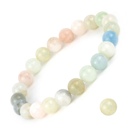 DAZCOLO 8mm Natural Gemstone Stretch Bracelet, Handmade Unisex Crystal Bracelets for Meditation, Yoga, Spiritual Healing & Positive Energy (Multi-Berly)