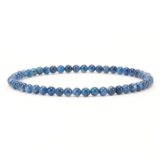Cherry Tree Collection - Small, Medium, Large Sizes - Gemstone Beaded Bracelets For Women and Men - 4mm Round Beads (Kyanite, Medium)