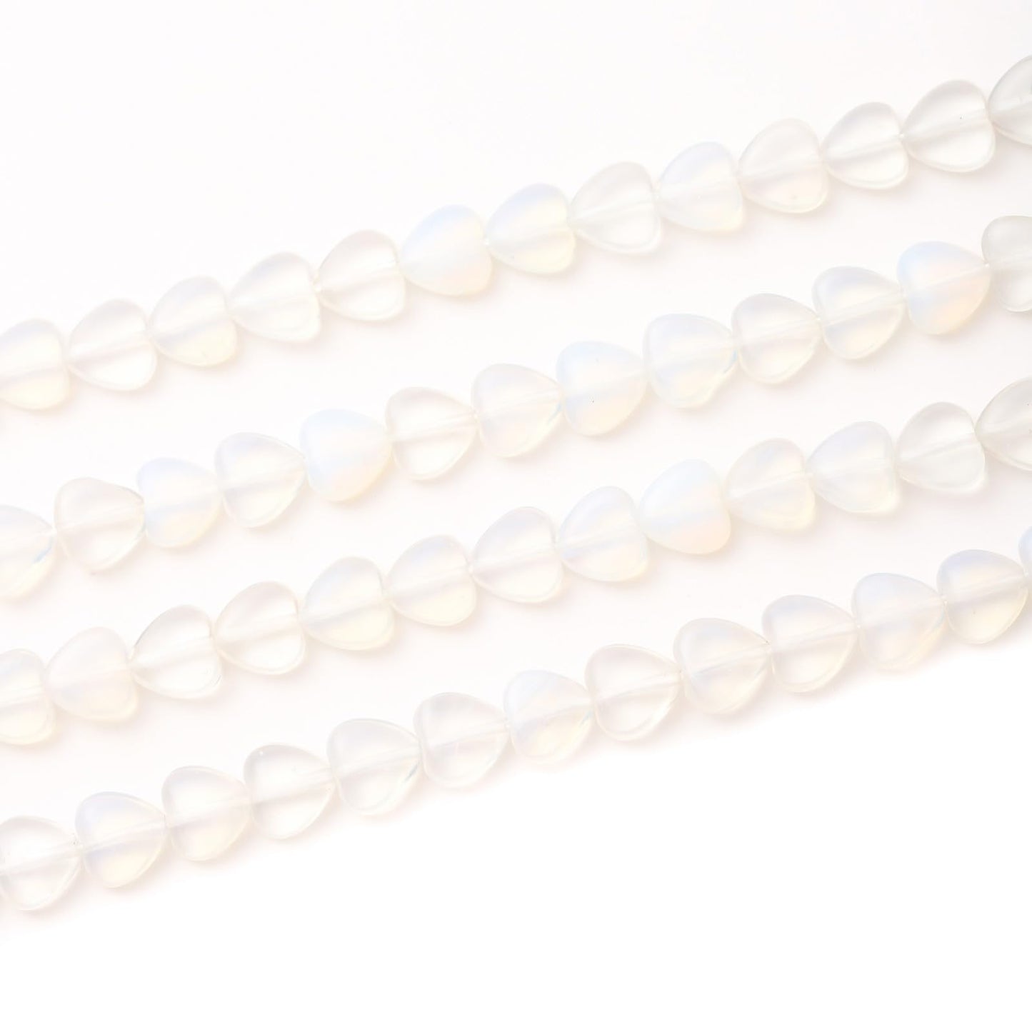 Natural Heart Shaped Opal Stone Beads 10mm Loose Crystal Healing Beads for DIY Necklace Bracelet Making Gemstone Craft Supplies