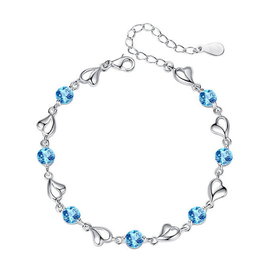 Pearl Bracelets for Women,Freshwater Pearls Crystal Bracelet Boho Bracelets Bead Bracelet Gifts (Blue)