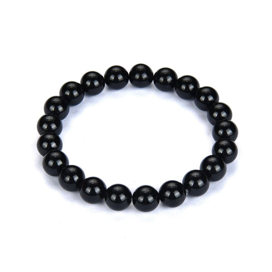 Adabele Real Natural Grade A Black Tourmaline Gemstone Beaded Bracelet 8 inch Stretch Chakra Healing Crystal Stone Jewelry Women Mom Gift GB8-C1