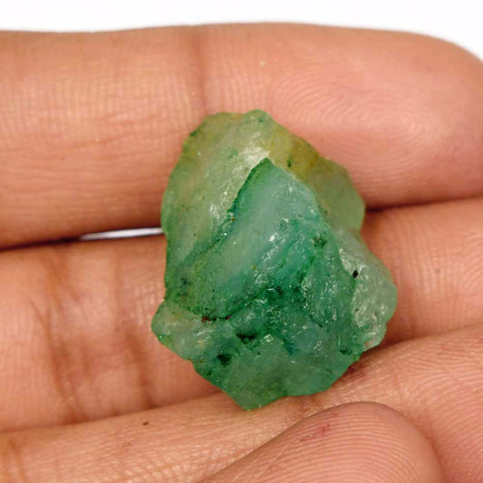 Untreated Raw Rough Emerald 33.05 Ct. Certified Uncut Healing Crystal Natural Green Emerald Gem
