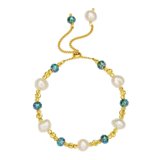 Bracelets for Women Dainty Gold Boho Beaded Bracelets Gifts for Women Mom Lover Friends Colorful Stone Pearl Jewelry Bracelet Trendy Fashion
