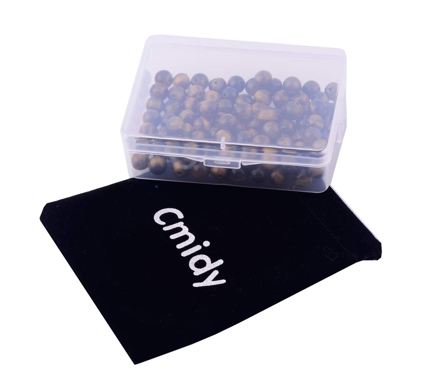 Natural Stone Beads 100pcs 6mm Tiger Eye Round Genuine Real Stone Beading Loose Gemstone Hole Size 1mm DIY Smooth Beads for Bracelet Necklace Earrings Jewelry Making (Tiger Eye, 6mm)