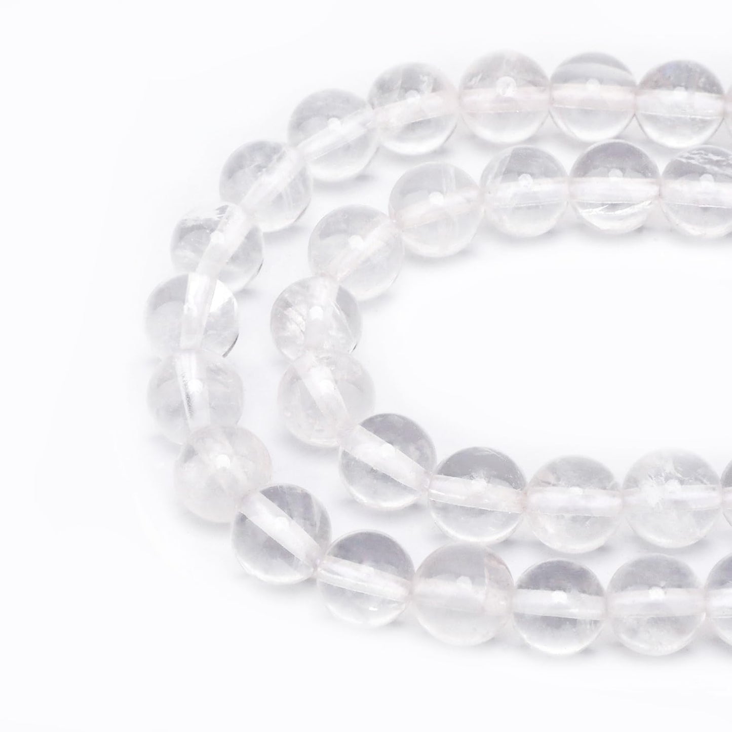 Bymitel 90 pcs Natural Genuine Real Round Loose Stone Beads Gemstone Spacers for Charm DIY Jewelry Making 15.5" per Strand 4mm (Clear Quartz Crystals, 4mm)