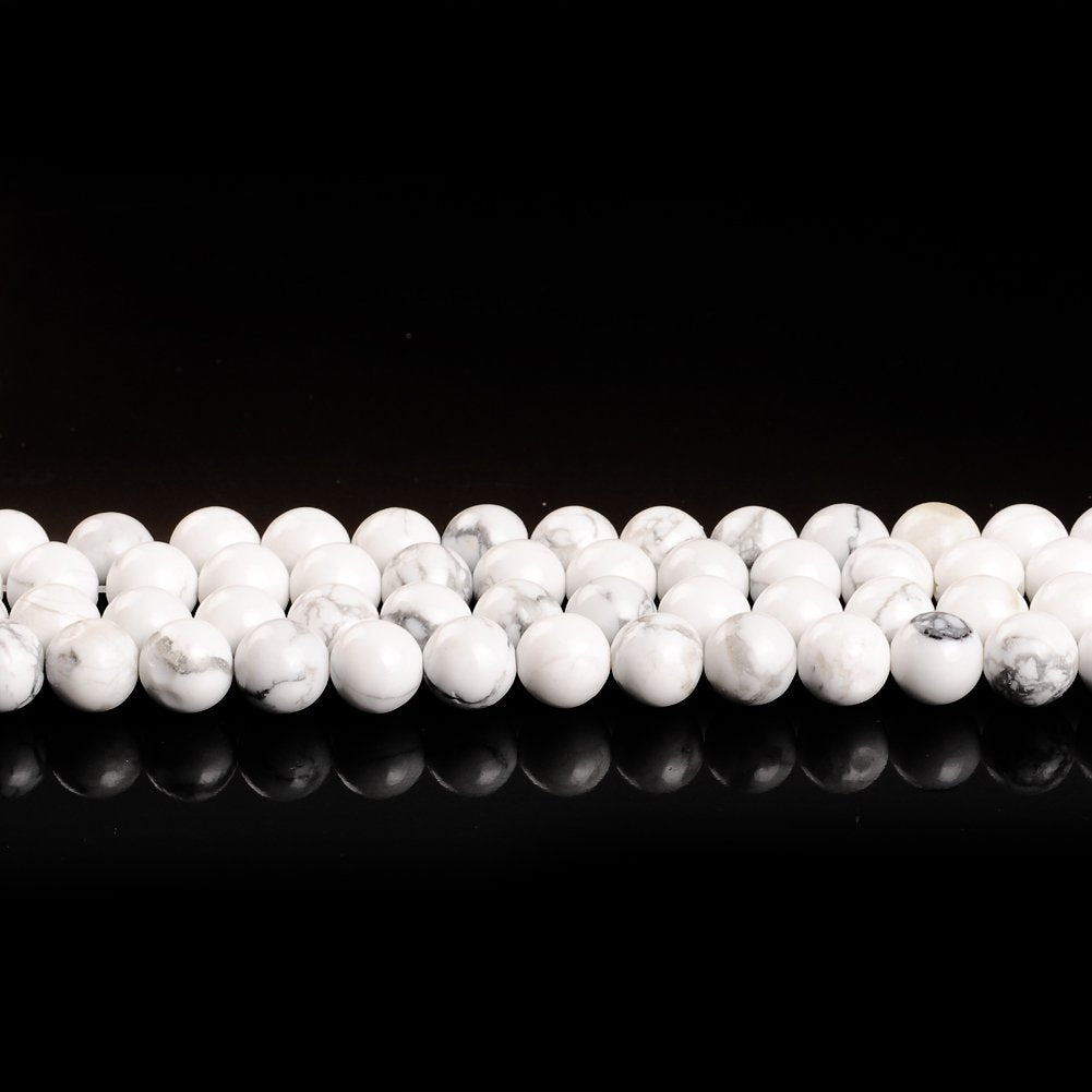 Natural Stone Beads 12mm White Howlite Gemstone Round Loose Beads Crystal Energy Stone Healing Power for Jewelry Making DIY,1 Strand 15"