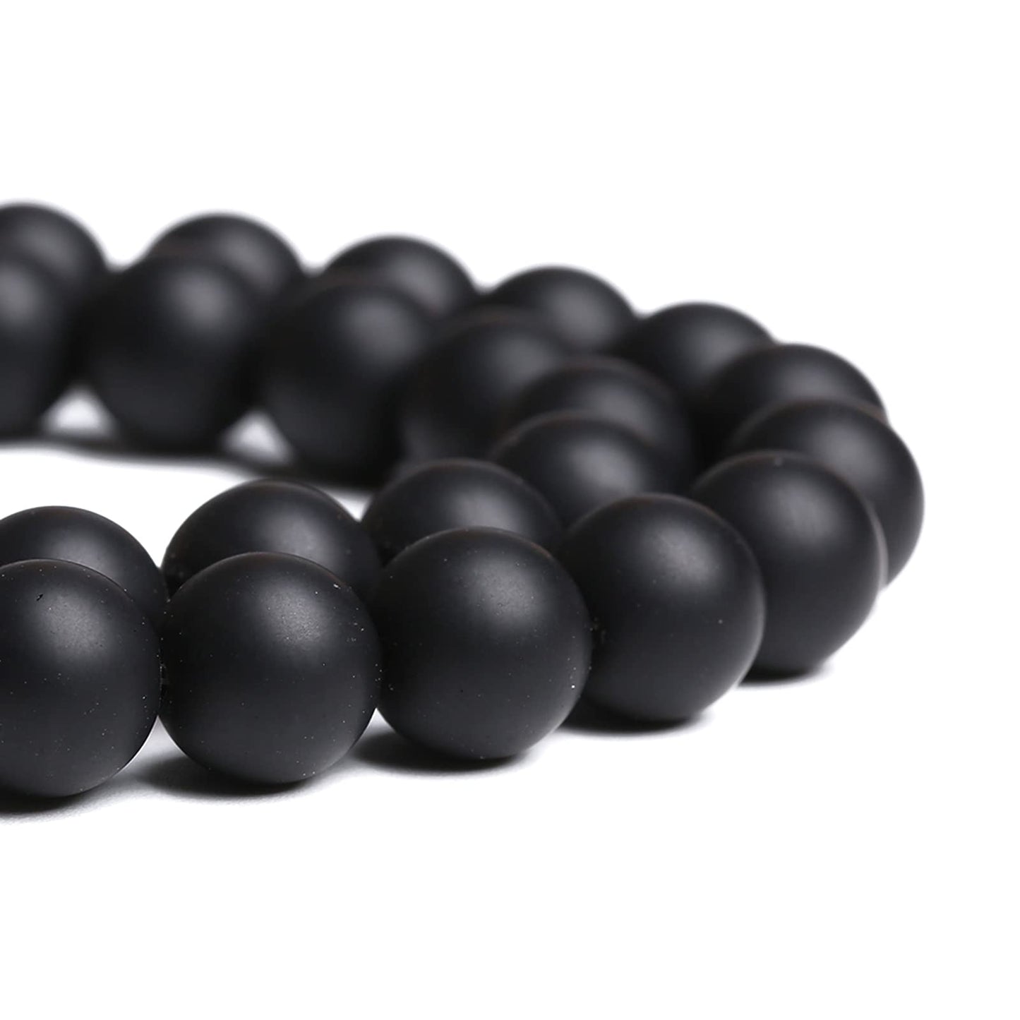 12MM 32PCS Natural Stone Matte Black Agate Loose Beads for Jewelry Making DIY Bracelet Necklace