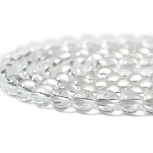 CHEAVIAN 45PCS 8mm Natural Clear White Crystal Quartz Round Loose Beads Crystal Energy Stone for Jewelry Making 1 Strand 15"