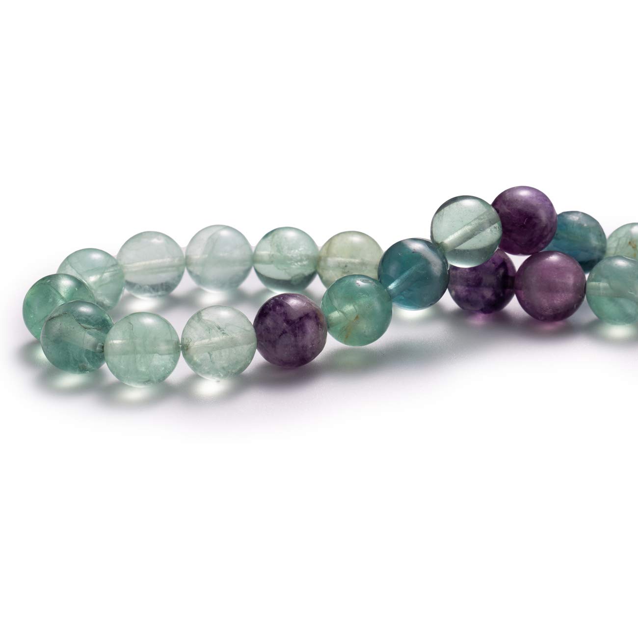 BEADIA Natural Fluorite Stone Round Loose Semi Gemstone Beads for Jewelry Making 6MM 61PCS