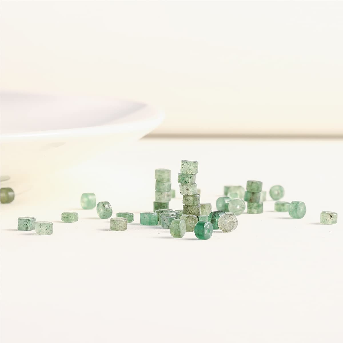 Natural Green Aventurine Stone Spacer Beads 4x2mm 38cm/str Flat Round Loose Semi Gemstone Caps for Making Bracelets Necklace