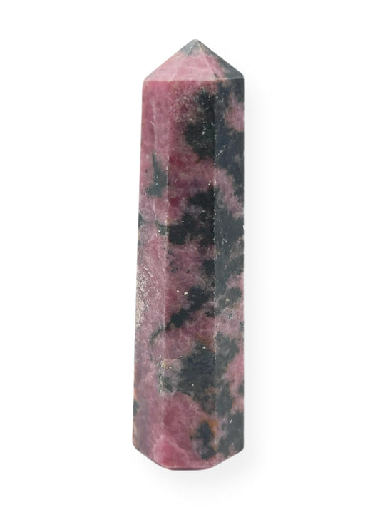 WholesaleGemShop 3 Inch (70 mm) Gemstones RHODONITE Obelisk Tower Jumbo Facet Aura Rock Crystal Natural Polished Earth Wand Spirit
