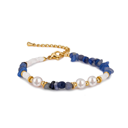 Bracelets for Women Dainty Gold Boho Beaded Bracelets Gifts for Women Mom Lover Friends Colorful Stone Pearl Jewelry Bracelet Trendy Fashion