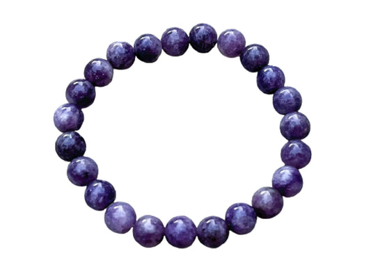 GAF TREASURES Lepidolite Crystal Bead Bracelet 8mm, Genuine Lepidolite Stretch Gemstone Bracelet, Healing Crystal Bracelet, Gift for Men & Women (1)