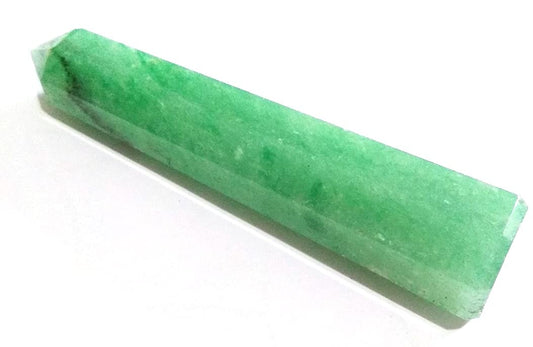 WholesaleGemShop 3 Inch Green Jade (Mica) Gemstones Obelisk Tower Jumbo Facet Aura Rock Crystal Natural Polished Earth Wand Spirit