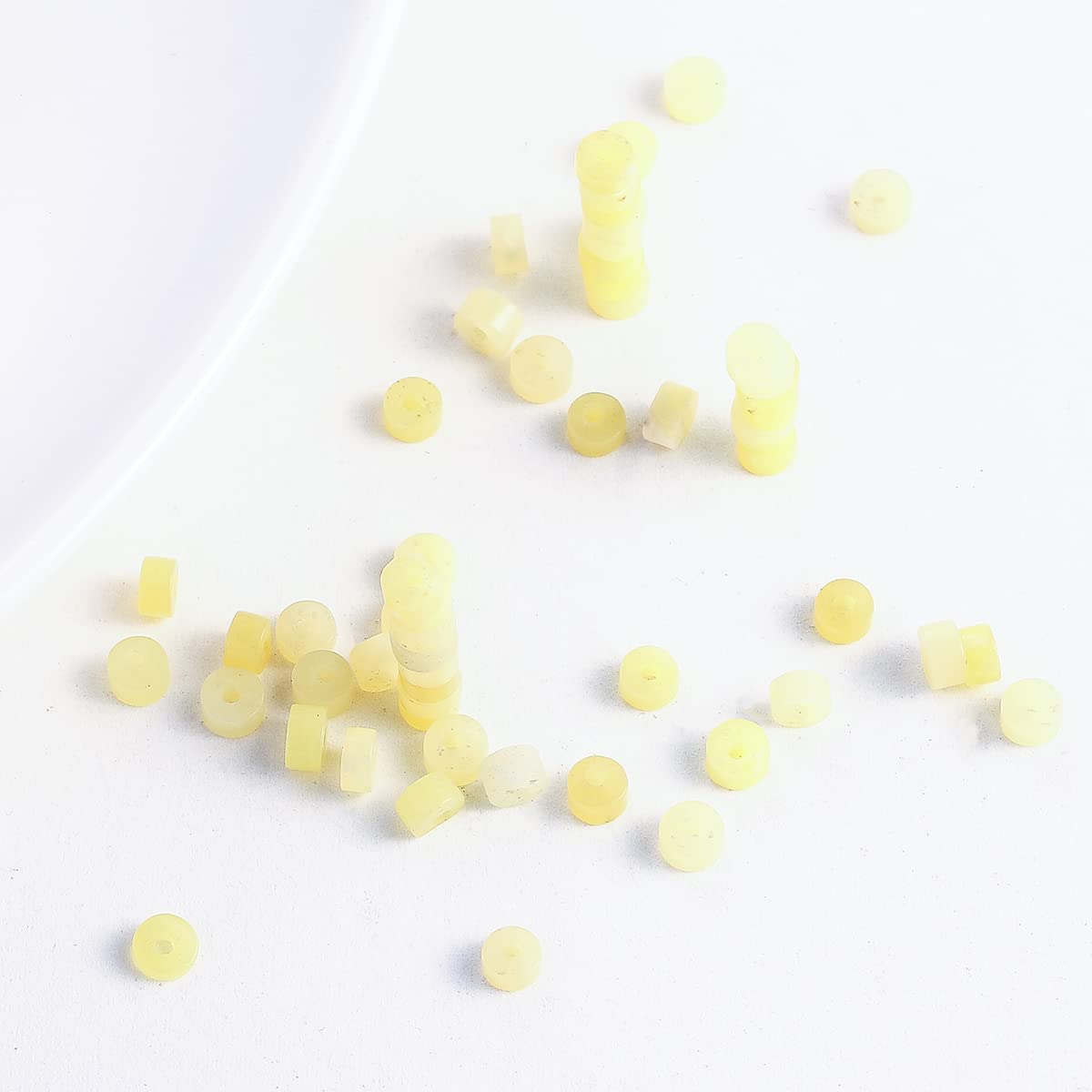 Natural Lemon Jade Stone Spacer Beads 4x2mm 38cm/str Flat Round Loose Semi Gemstone Caps for Making Bracelets Necklace