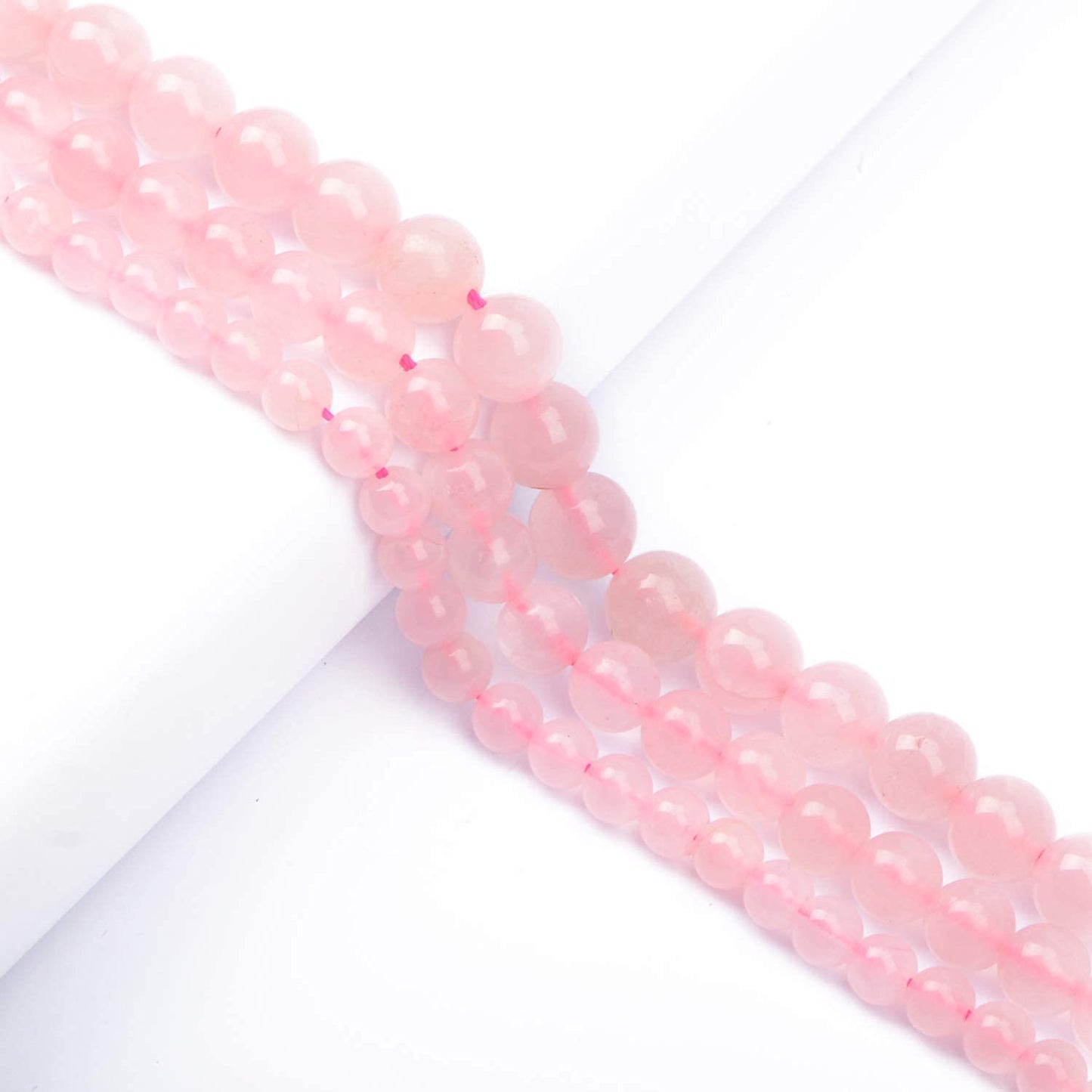 AD Beads Natural Gemstone Round Loose Beads 15" for Bracelet Necklace Earrings Jwelery Making Crafts DIY (10mm, Rose Quartz)