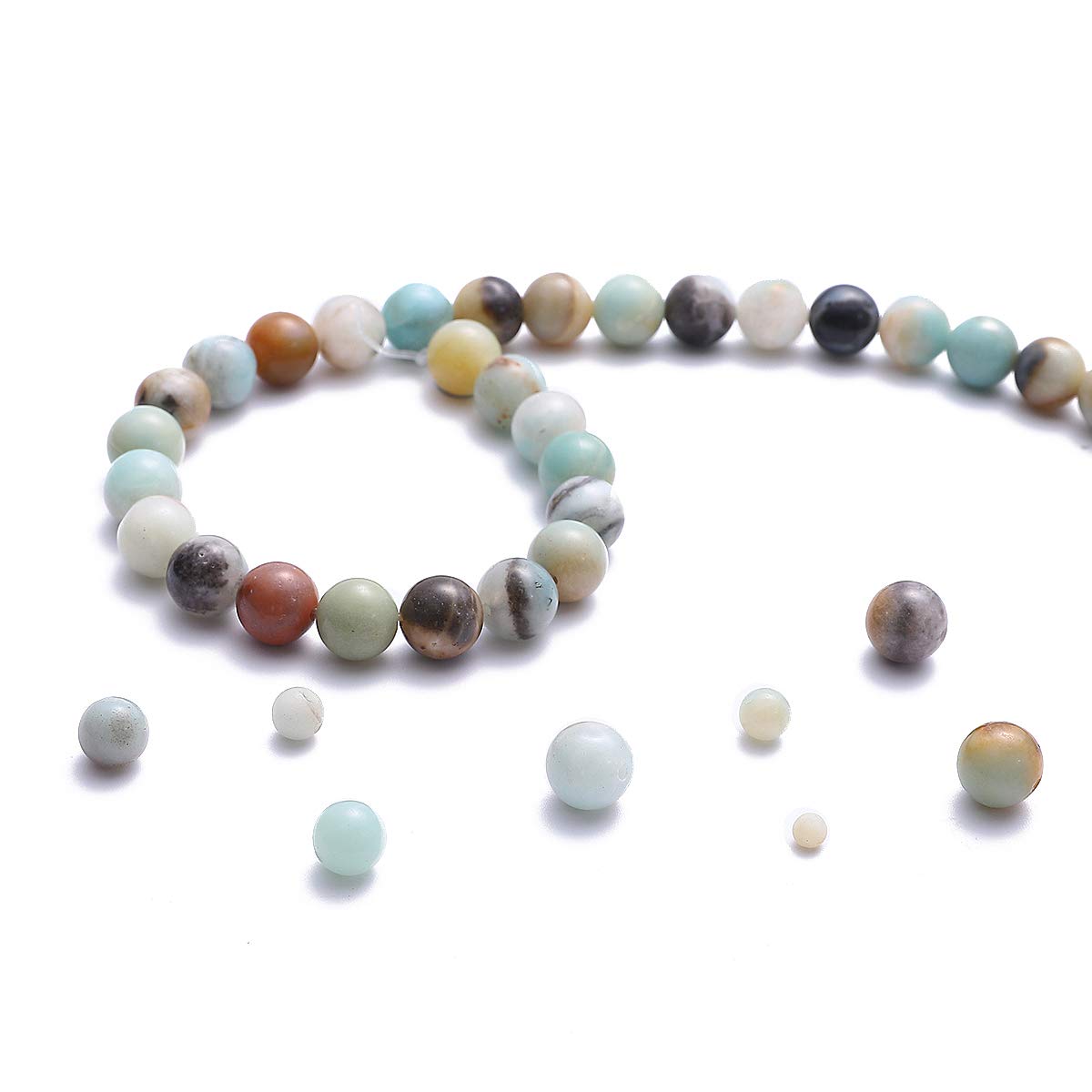 BEADIA Natural Amazonite Jade Stone Round Loose Semi Gemstone Beads for Jewelry Making 4MM 89PCS