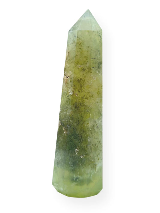 WholesaleGemShop 3 Inch Gemstones PREHNITE Obelisk Tower Jumbo Facet Aura Rock Crystal Natural Polished Earth Wand Spirit