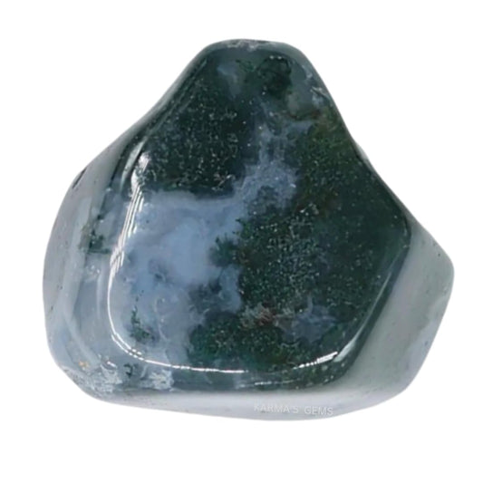 Karma Gems Moss Agate Tumbled Stones Natural Crystal Kit for Reiki Healing Crystal Polished, Tumble Stones, Chakra Balancing, Reiki Gift, Home Decor (15-25 MM)