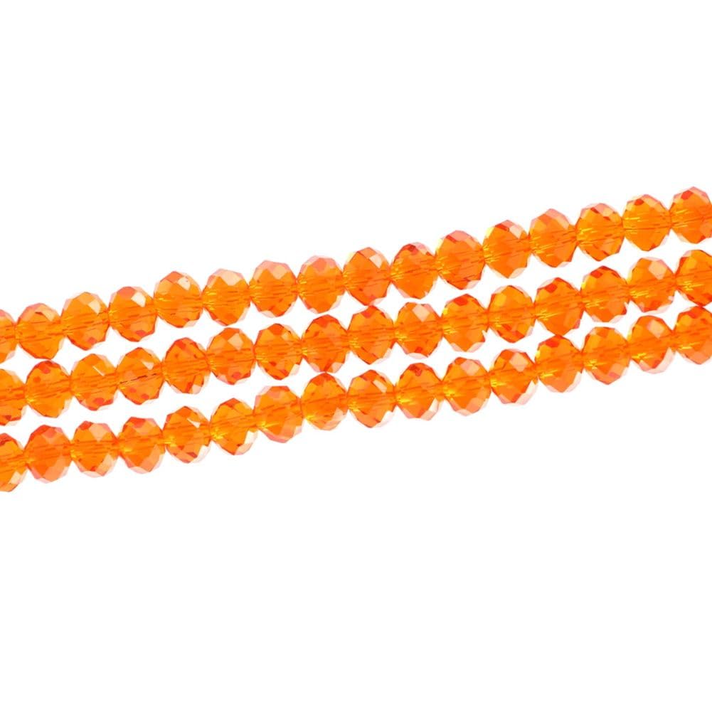 1000pcs Czech Faceted Rondelle Crystal Glass Loose Beads 6mm Spacer Bulk Sun (Orange) for DIY Craft Jewelry Making CCR612