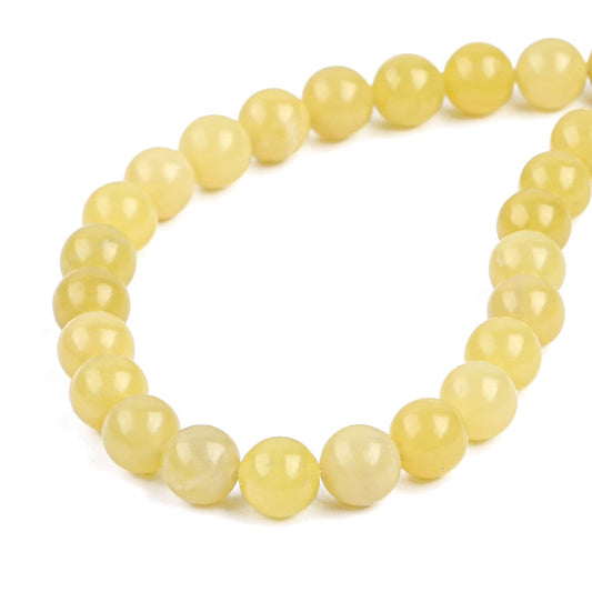 BEADIA Natural Lemon Jade Stone Round Loose Semi Gemstone Beads for Jewelry Making 10MM 38PCS