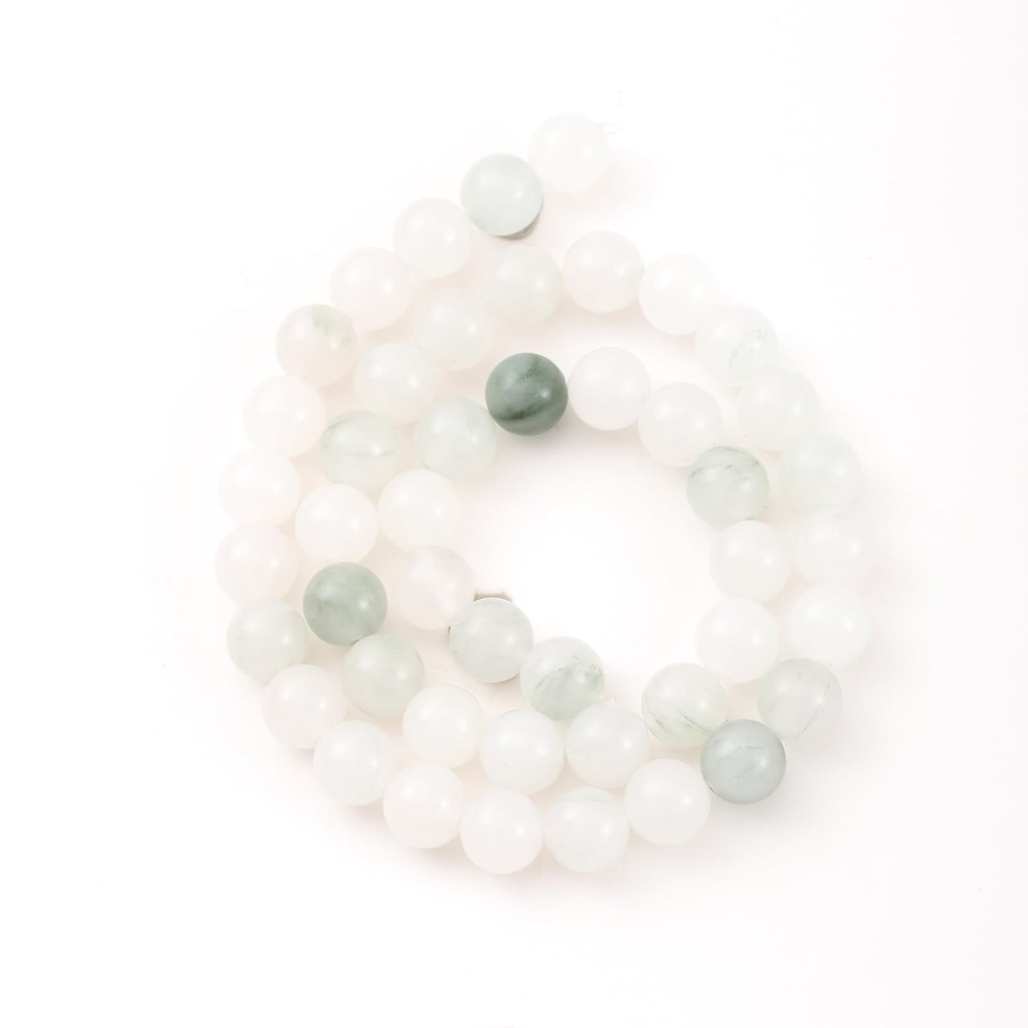 8mm 45pcs DIY Natural White Jade Stone Beads Round Healing Crystal Gemstone Loose Beads for Jewelry Making Handmade Bracelet Necklace