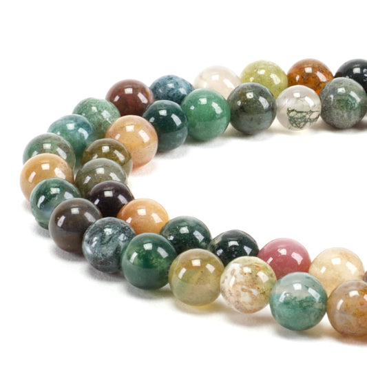 Cherry Tree Collection | 100PCS 6mm Indian Agate Gemstone Round Beads for Jewelry Making | Includes Storage Box, Elastic String, and Needles