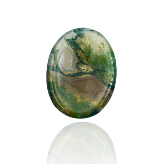 GEMSCITE Moss Agate Thumb Worry Stones Metaphysical Gemstone Crystal Healing Reiki Men Women Gift FENG Shui Positive Energy Love Wellness Palm Stones Wicca Powerful