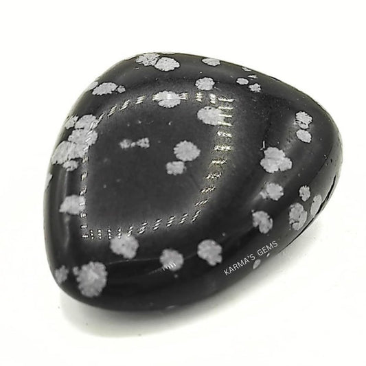 Karma Gems Snowflake Obisidian Tumbled Stones Natural Crystal Kit for Reiki Healing Crystal Polished, Tumble Stones, Chakra Balancing, Reiki Gift, Home Decor (15-25 MM)