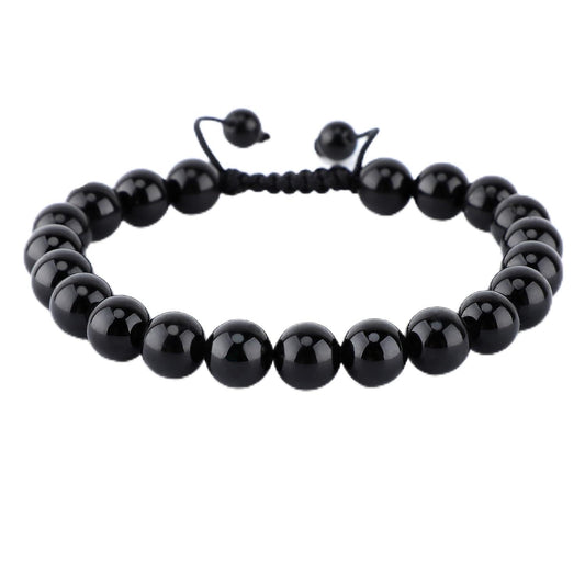 AD Beads Unisex 8mm Gemstone Bracelets Healing Macrame Adjustable 7-9 Inches || wear this healing natural gemstone bracelet help to erase your pain and fear || recover your energy|||, 3, Tourmaline