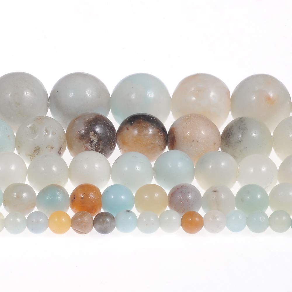 Natural Stone Beads 8mm Amazonite Gemstone Round Loose Beads Crystal Energy Stone Healing Power for Jewelry Making DIY,1 Strand 15"