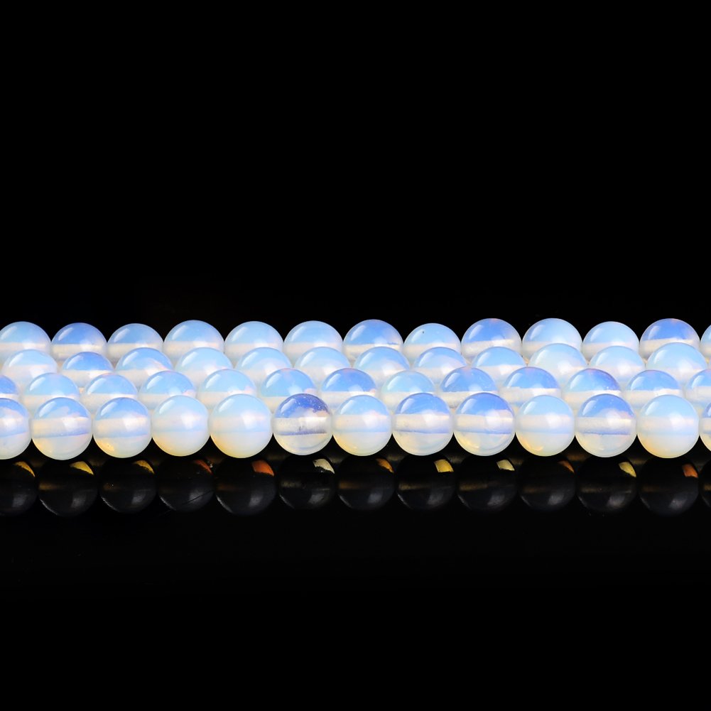 Natural Stone Beads 6mm Opal Gemstone Round Loose Beads Crystal Energy Stone Healing Power for Jewelry Making DIY,1 Strand 15"