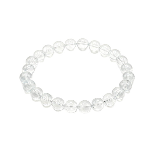 The Vida Handmade AAA+ Quality Crystal Stretch Elastic Bracelet - Nature Gemstone - Jewelry Gift - Holiday Gift - For Women & Men (Clear Quartz)